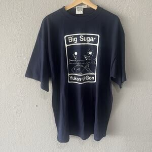 Vintage Navy 1999 Big Sugar Fishing Tshirt Men XL Short Sleeve Nature Comedy Tee